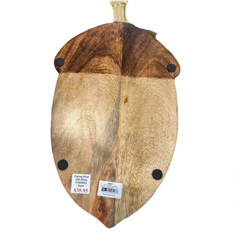 Ganz Acorn Shaped Charcuterie Serving Board W/ Golden Accents 15